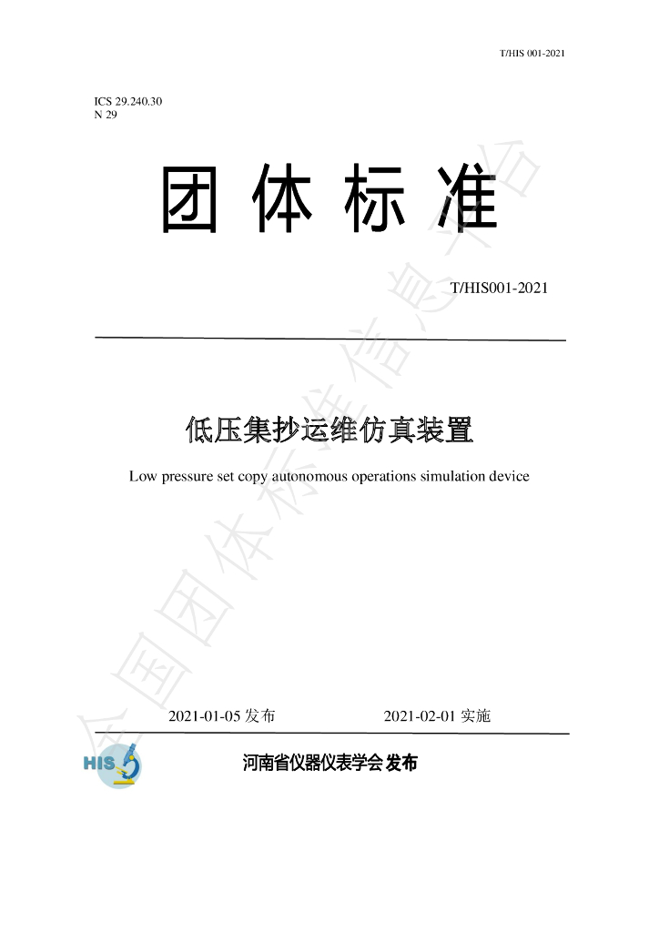 T/HIS 001-2021 标准预览