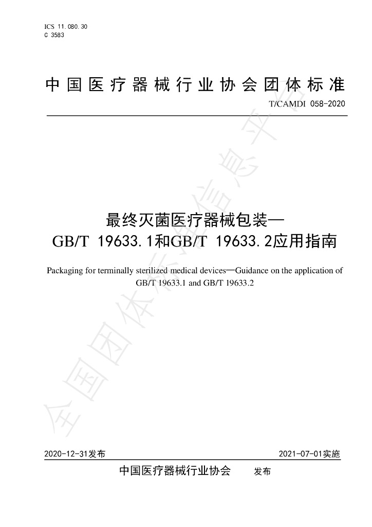 T/CAMDI 058-2020 标准预览