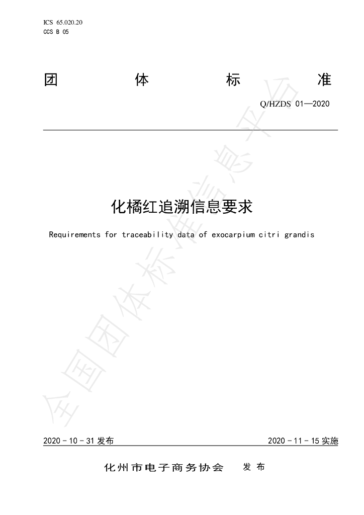 T/HZDS 001-2020 标准预览
