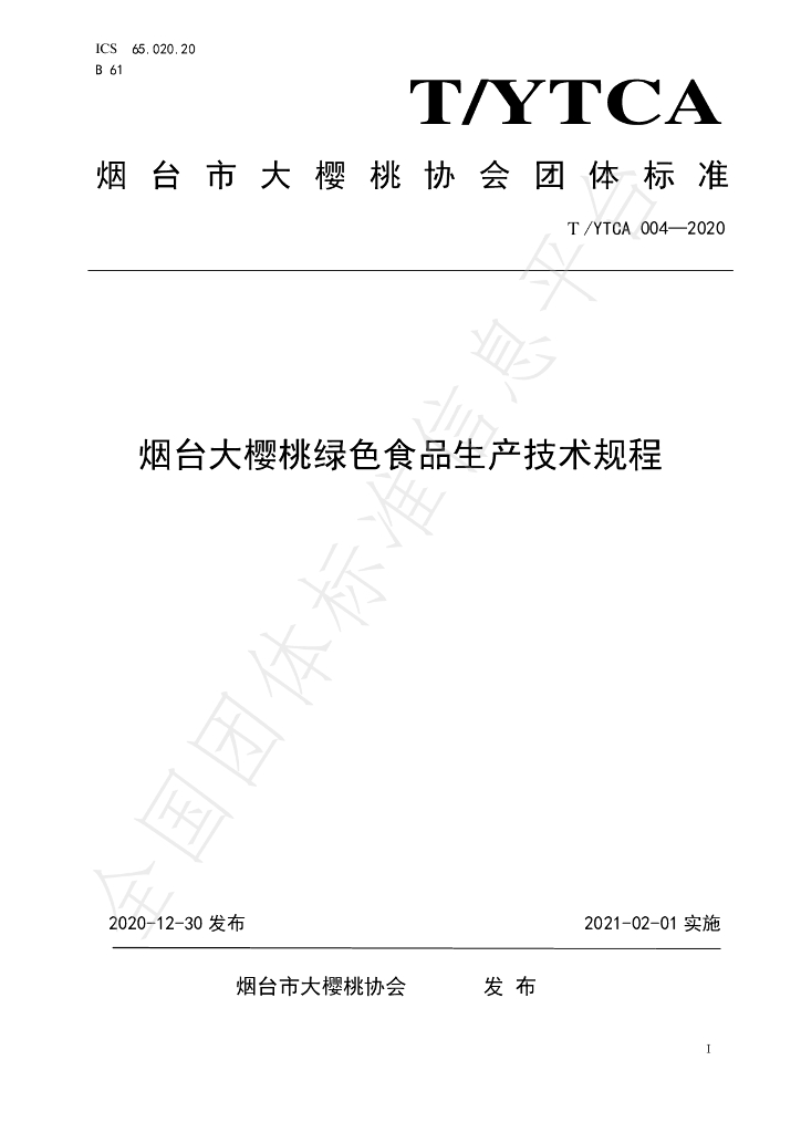T/YTCA 004-2020 标准预览