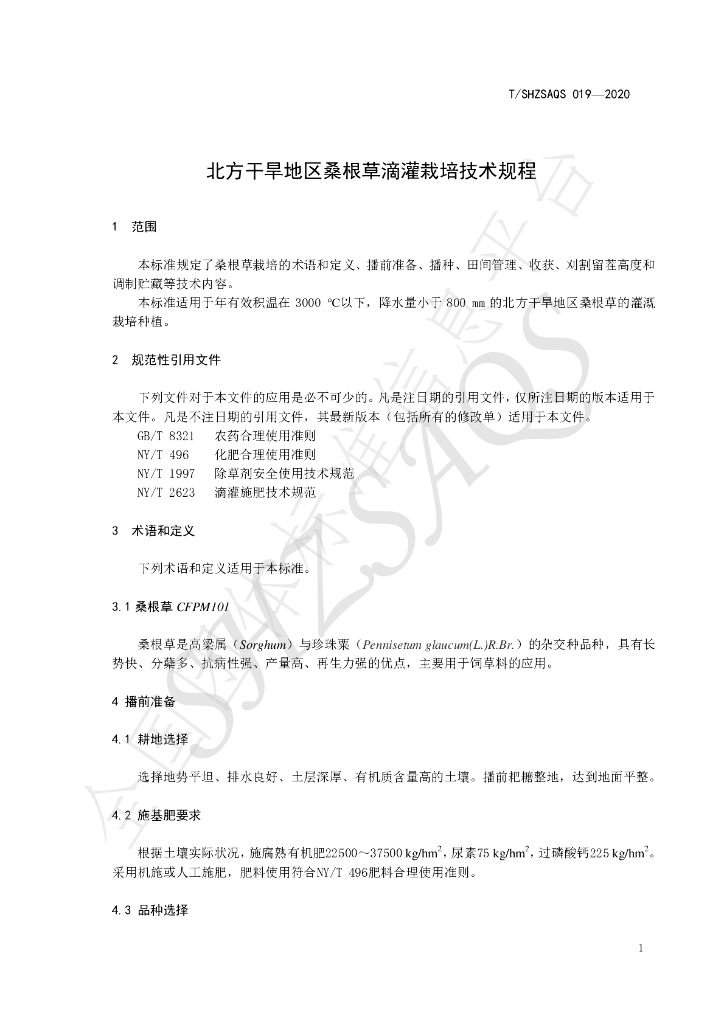 T/SHZSAQS 019-2020 标准预览