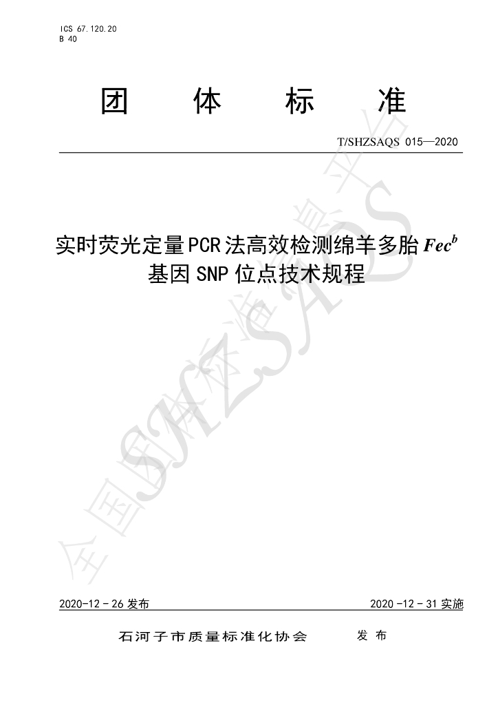 T/SHZSAQS 015-2020 标准预览
