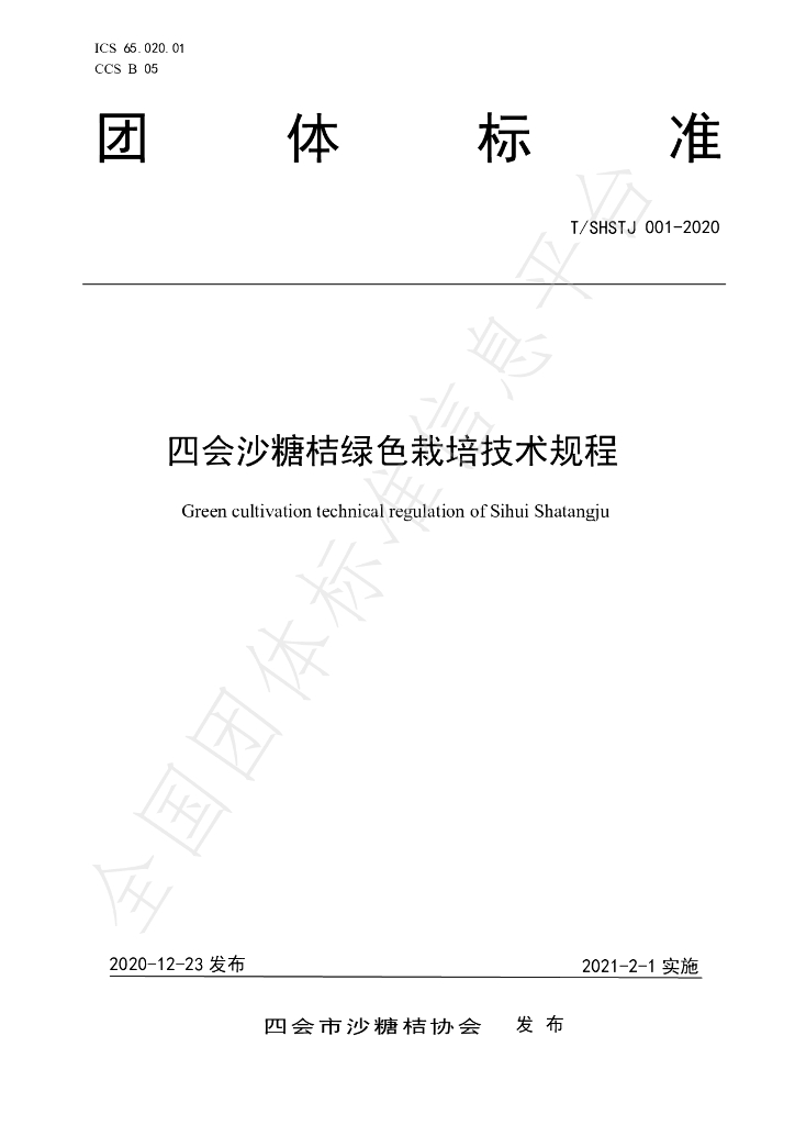 T/SHSTJ 001-2020 标准预览