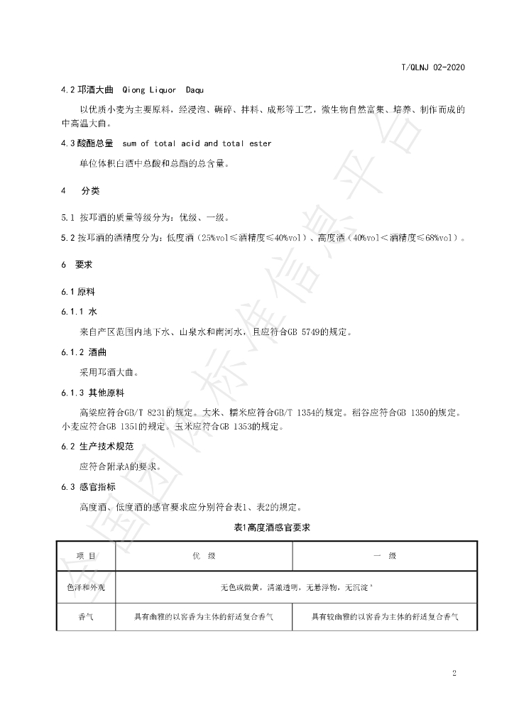 T/QLNX 02-2020 标准预览