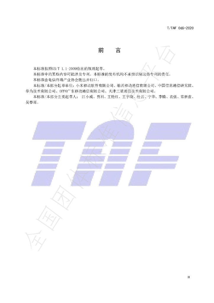 T/TAF 065-2020 标准预览