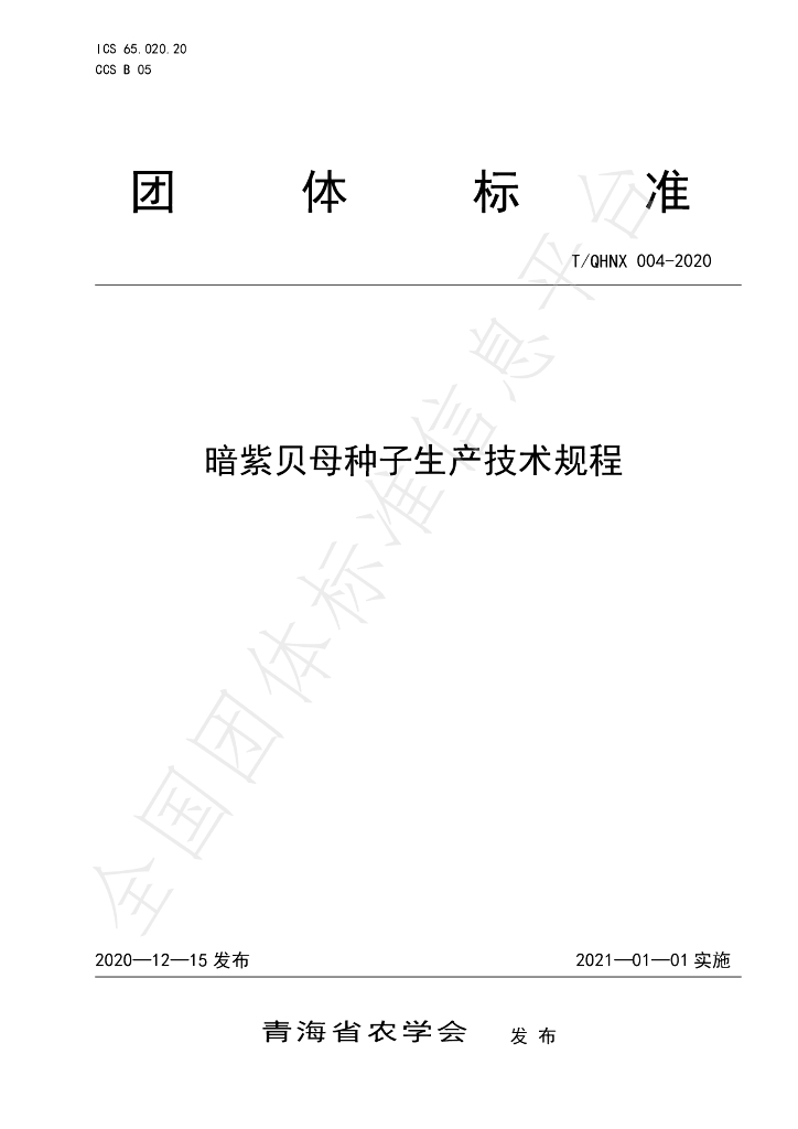 T/QHNX 004-2020 标准预览