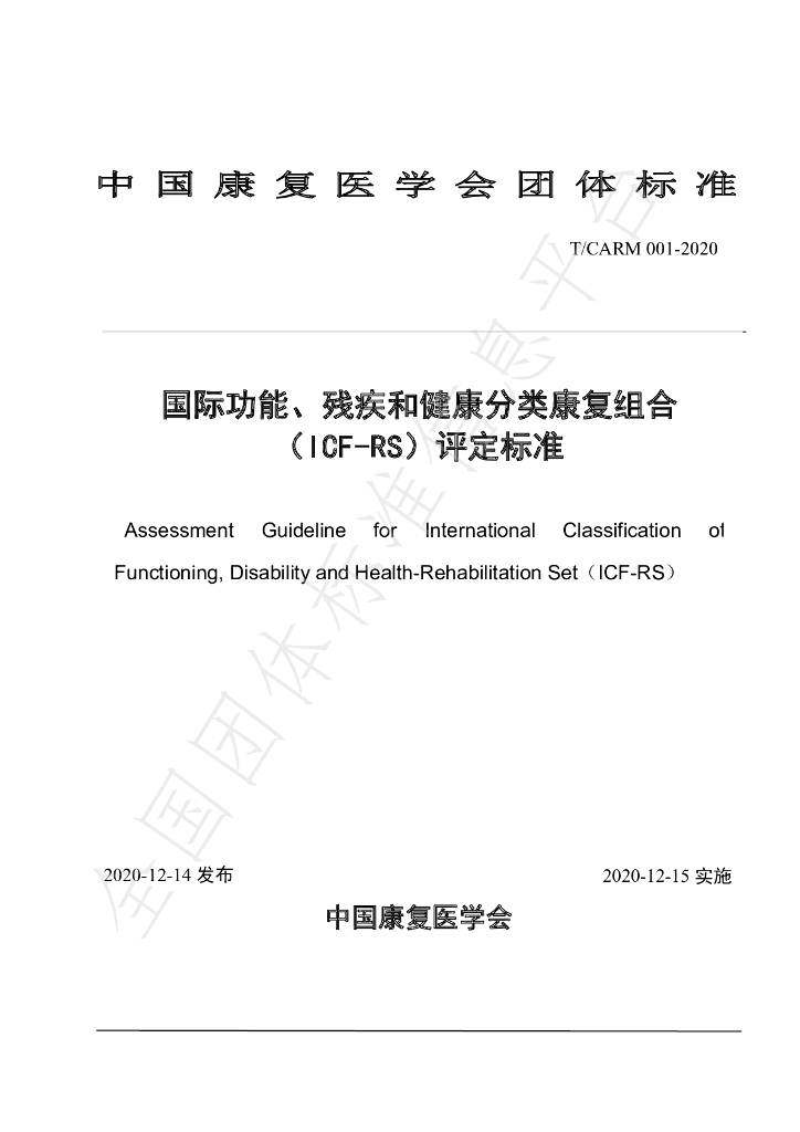 T/CARM 001-2020 标准预览