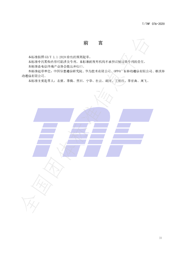 T/TAF 076-2020 标准预览