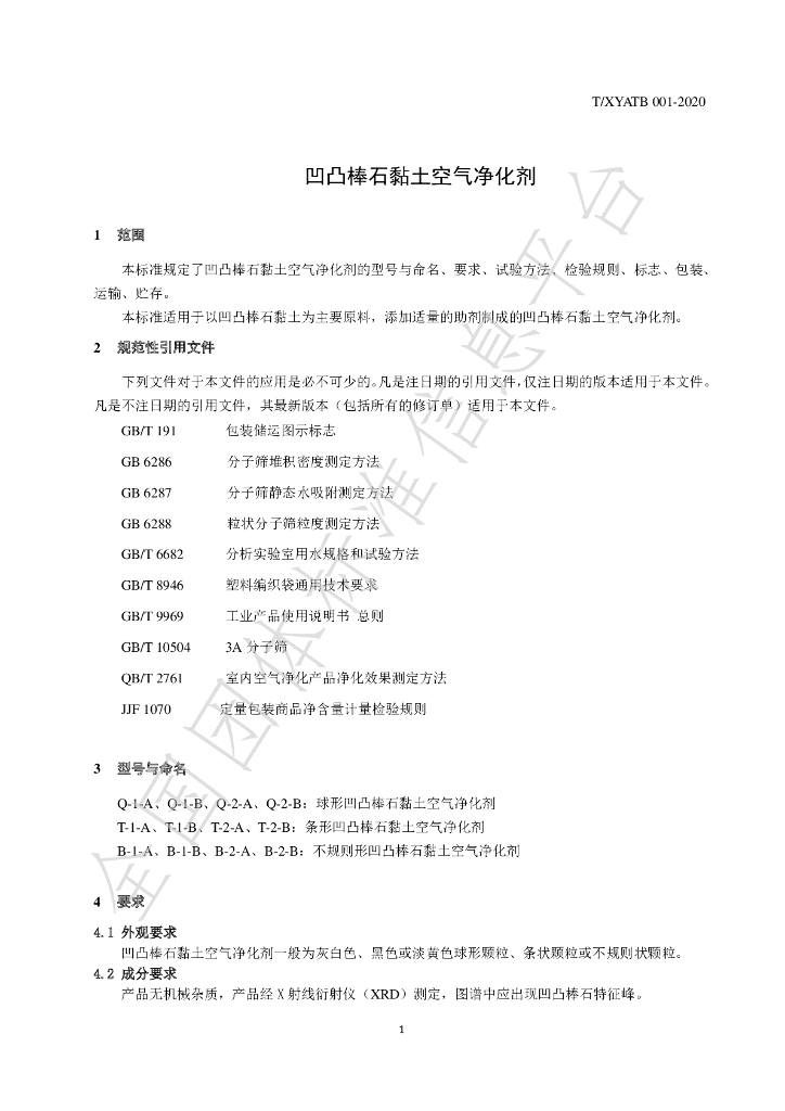 T/XYATB 001-2020 标准预览