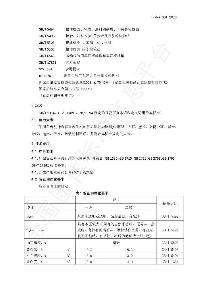 T/YRA 001-2020 标准预览