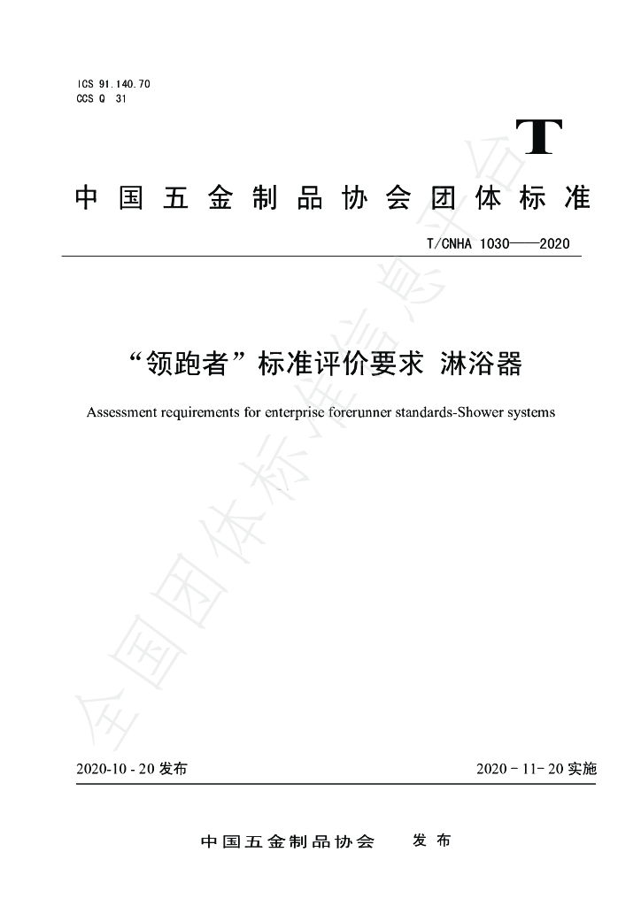T/CNHA 1030-2020 标准预览