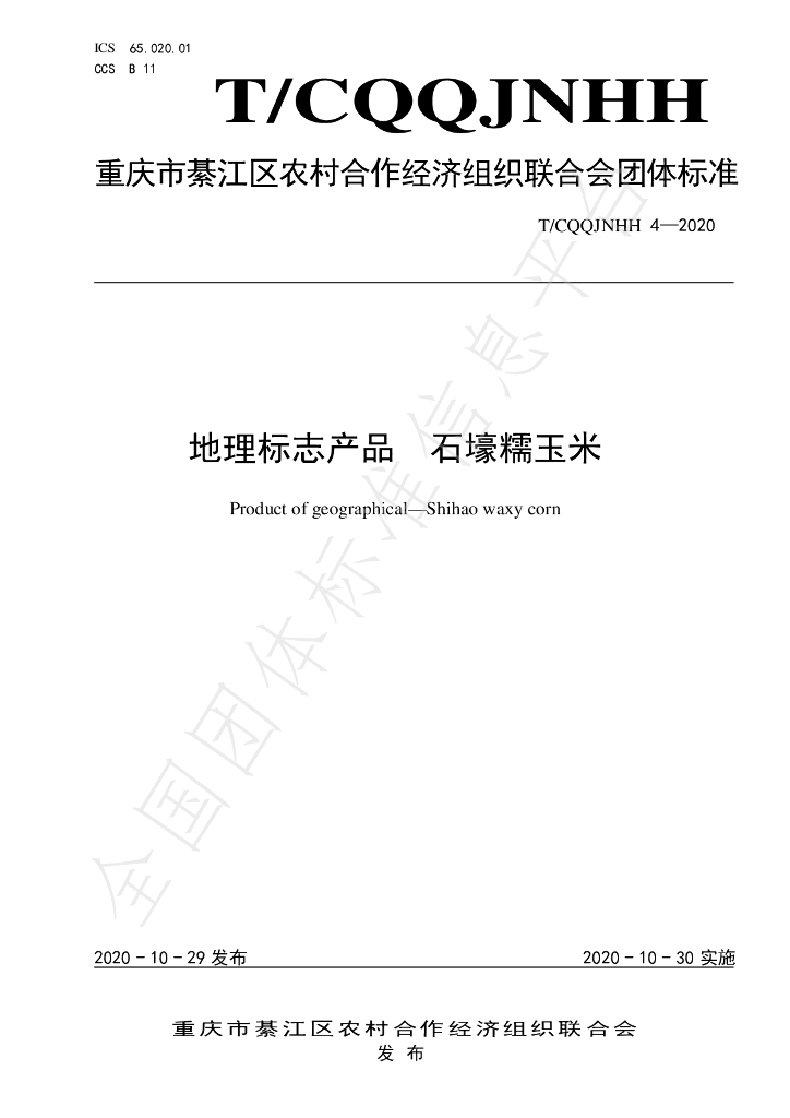 T/CQQJNHH 4-2020 标准预览