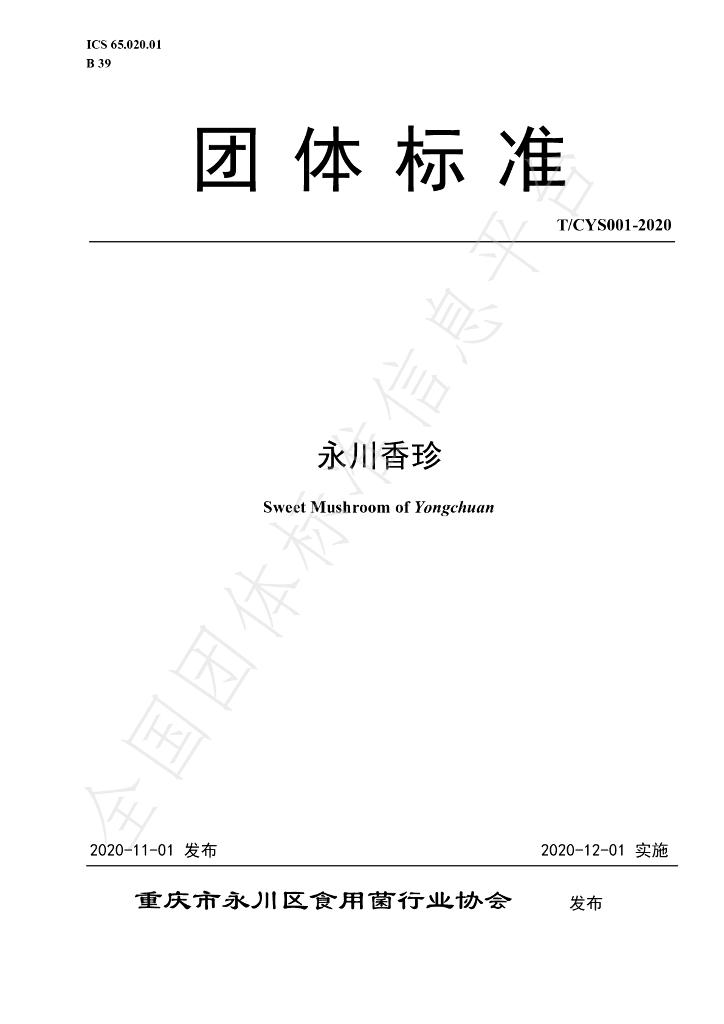 T/CYS 001-2020 标准预览