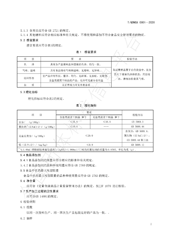 T/QDNSX 0001-2020 标准预览