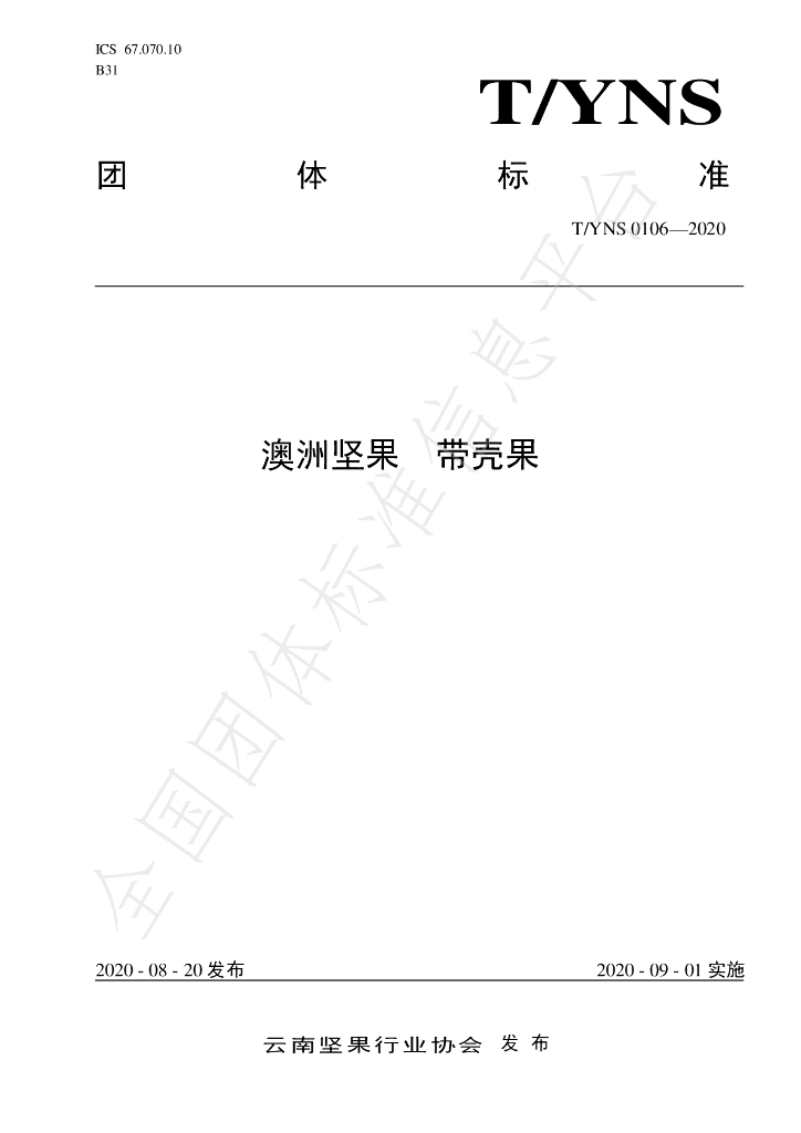 T/YNS 0106-2020 标准预览