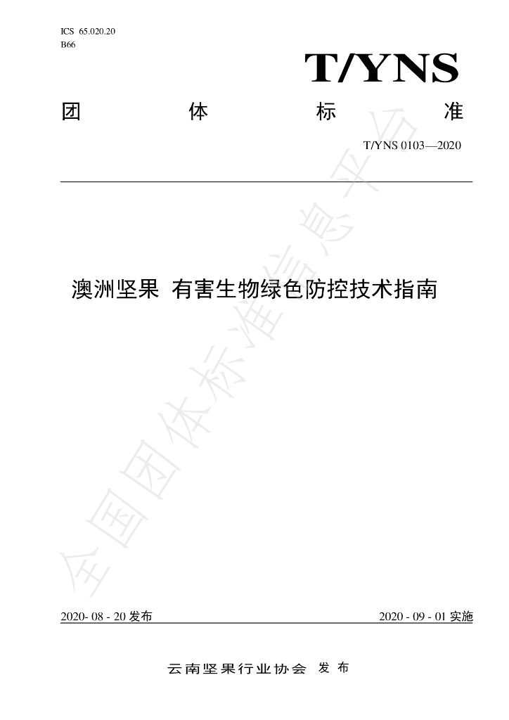 T/YNS 0103-2020 标准预览