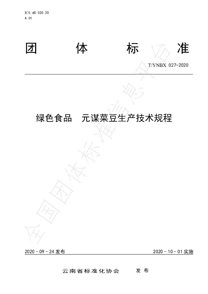 T/YNBX 027-2020 标准预览