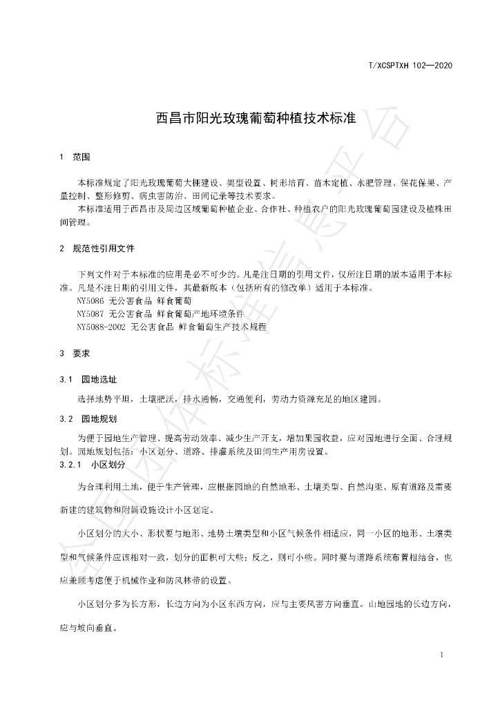 T/XCSPTXH 102-2020 标准预览