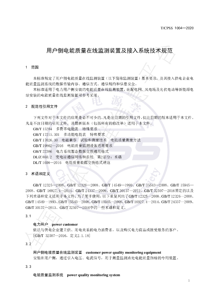 T/CPSS 1004-2020 标准预览