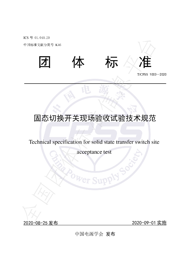 T/CPSS 1003-2020 标准预览