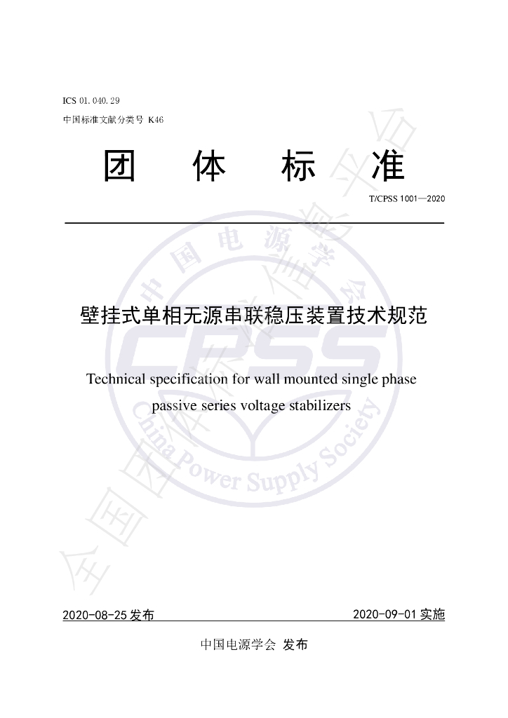 T/CPSS 1001-2020 标准预览