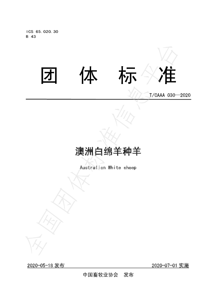 T/CAAA 030-2020 标准预览