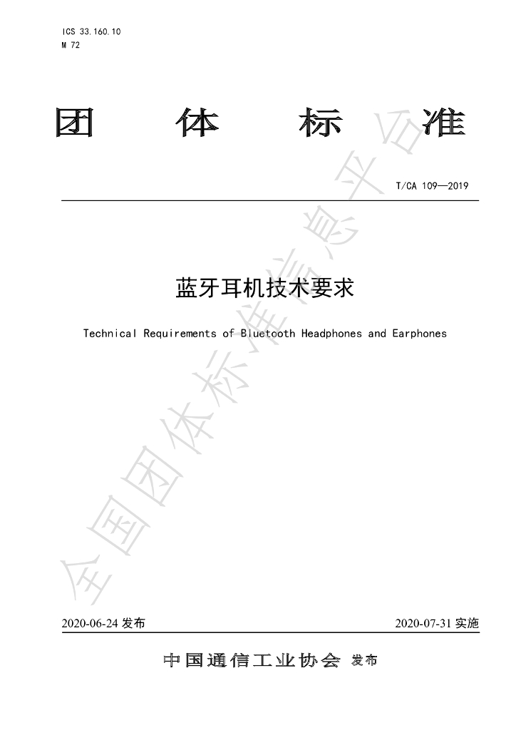 T/CA 109-2019 标准预览