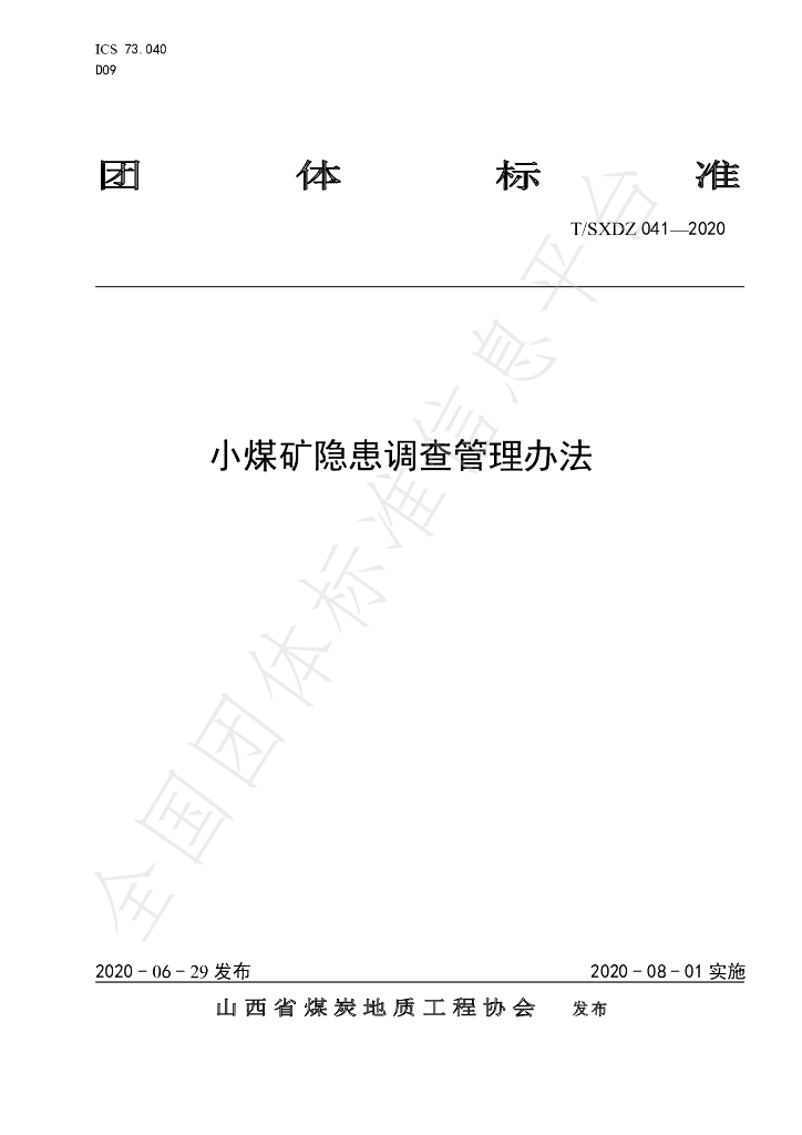 T/SXDZ 041-2020 标准预览