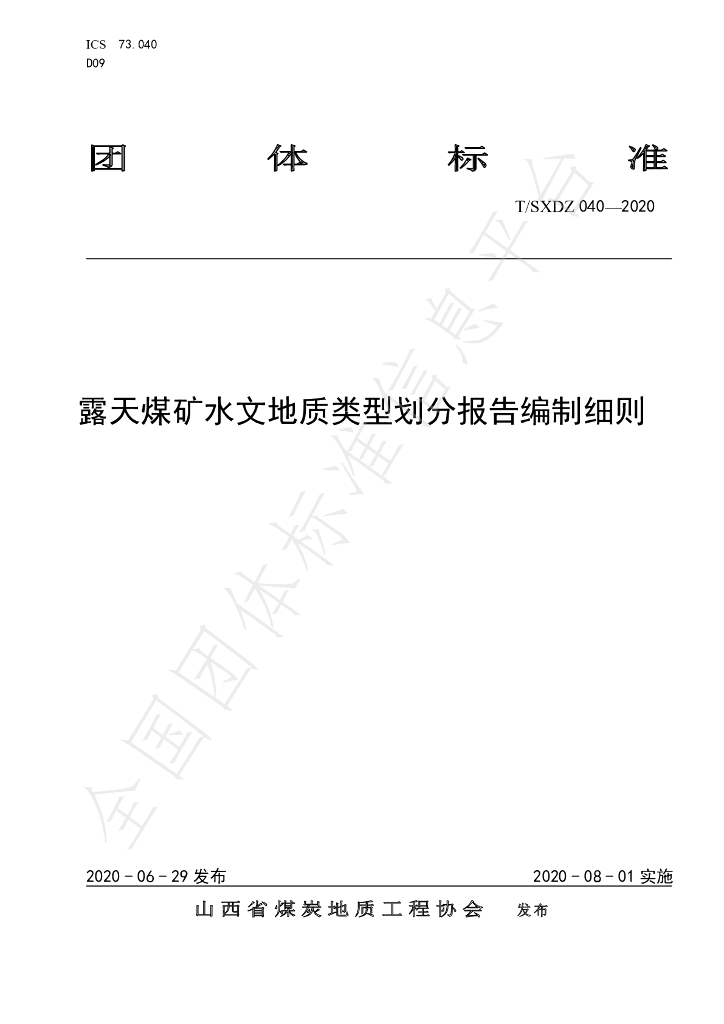 T/SXDZ 040-2020 标准预览
