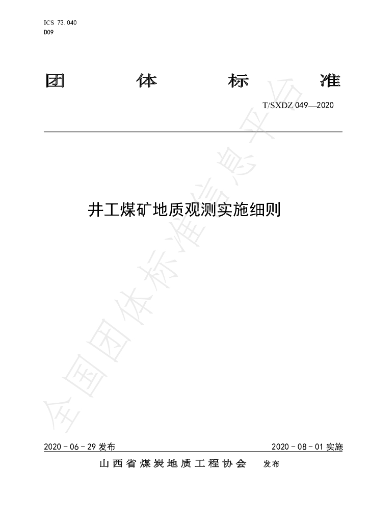 T/SXDZ 049-2020 标准预览