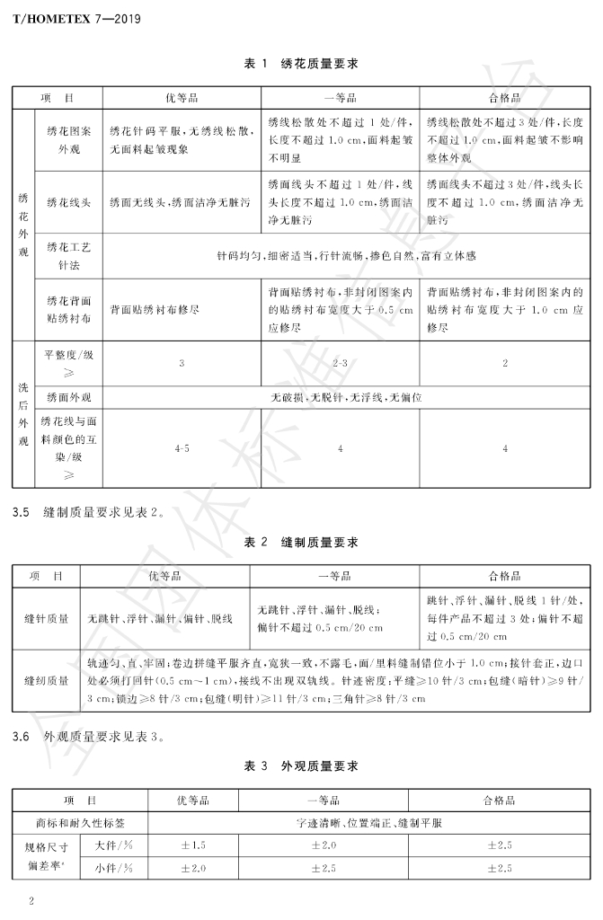 T/HOMETEX 7-2019 标准预览