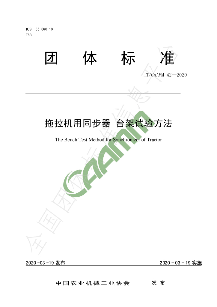 T/CAAMM 42-2020 标准预览