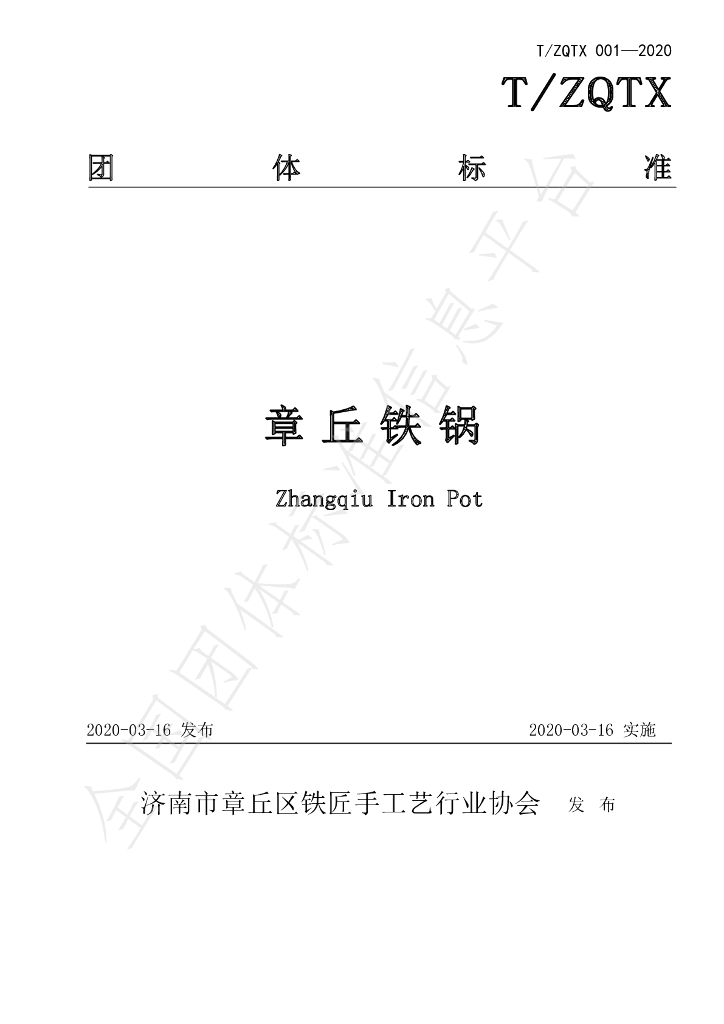 T/ZQTX 001-2020 标准预览