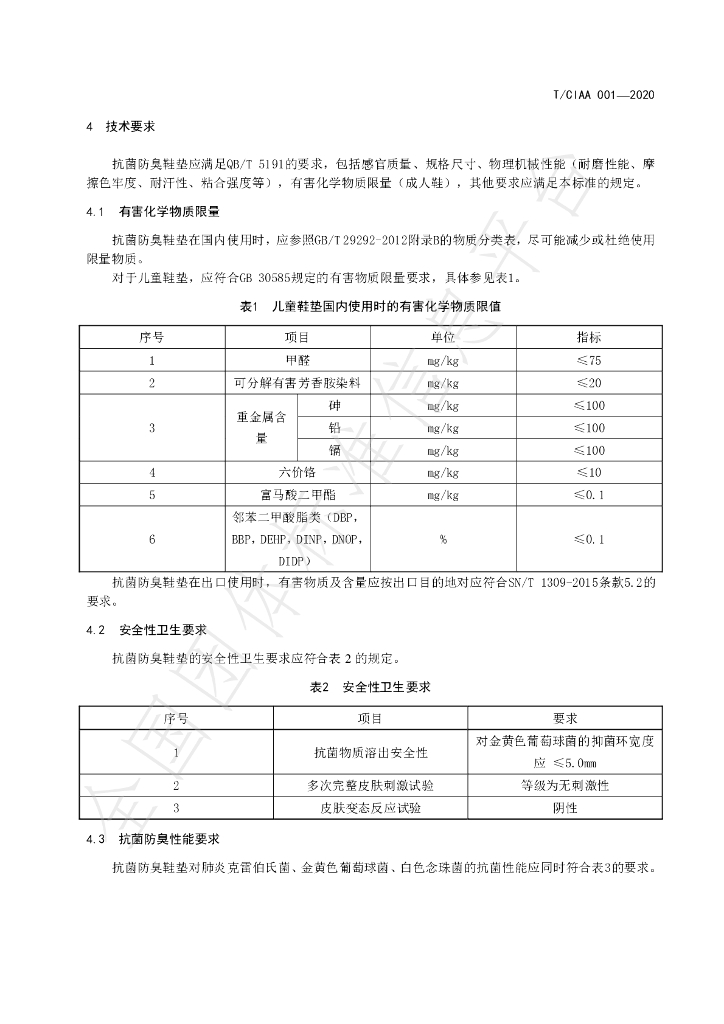 T/CIAA 001-2020 标准预览