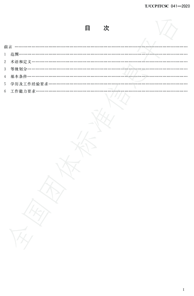 T/CCPITCSC 041-2020 标准预览