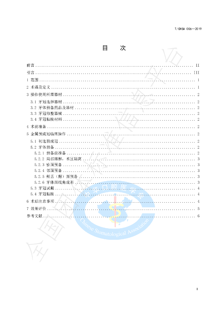 T/CHSA 006-2019 标准预览
