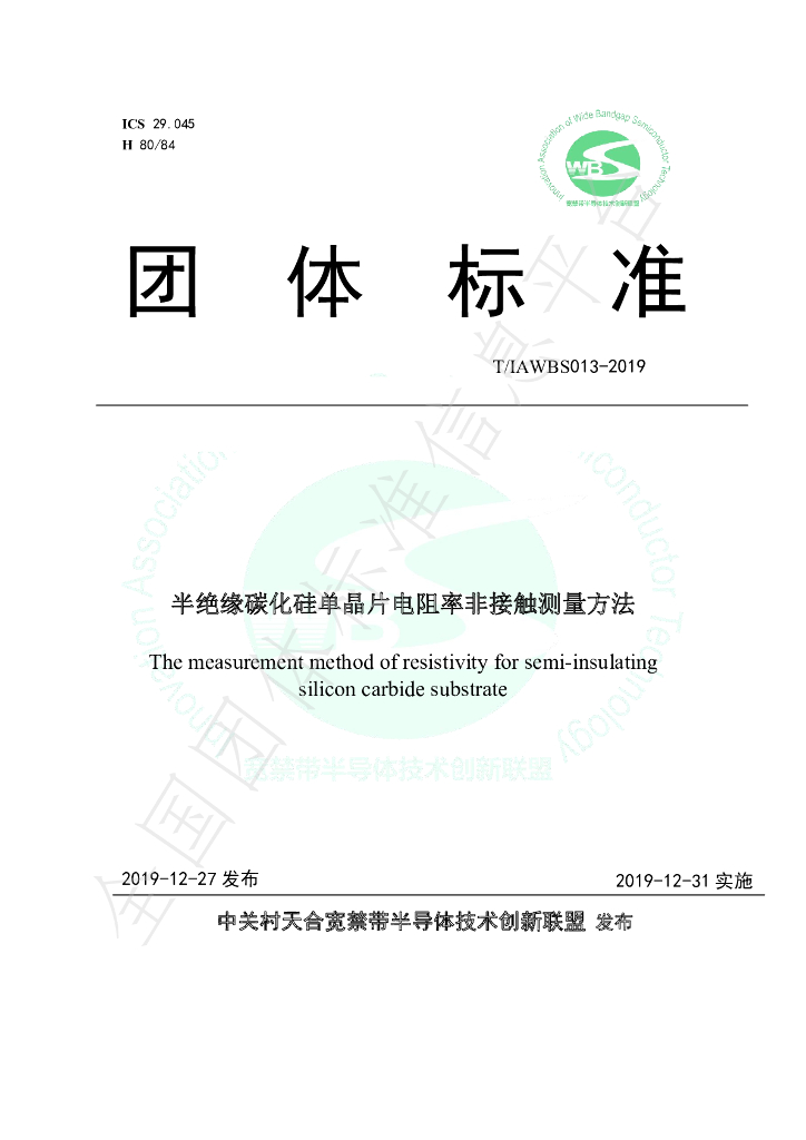 T/IAWBS 013-2019 标准预览