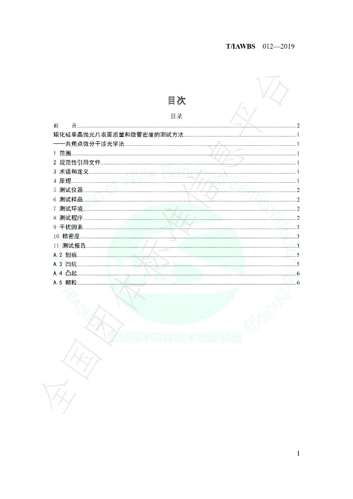 T/IAWBS 012-2019 标准预览