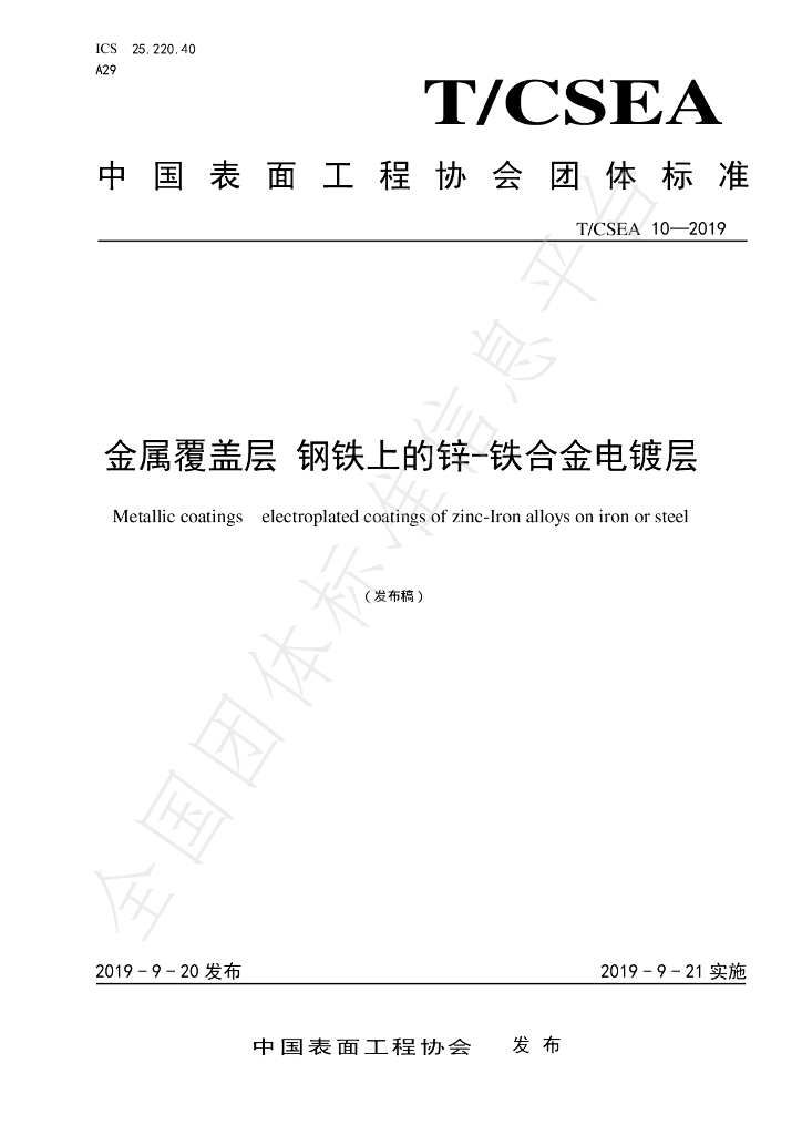 T/CSEA 10-2019 标准预览