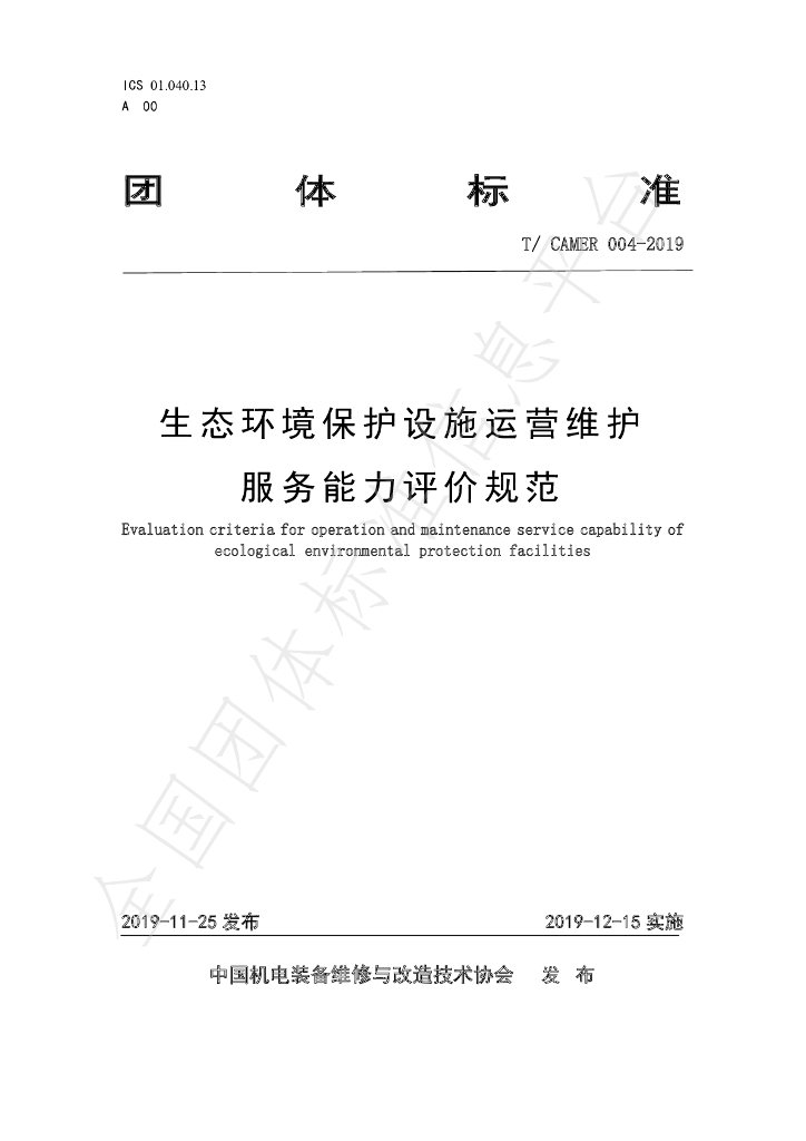 T/CAMER 004-2019 标准预览