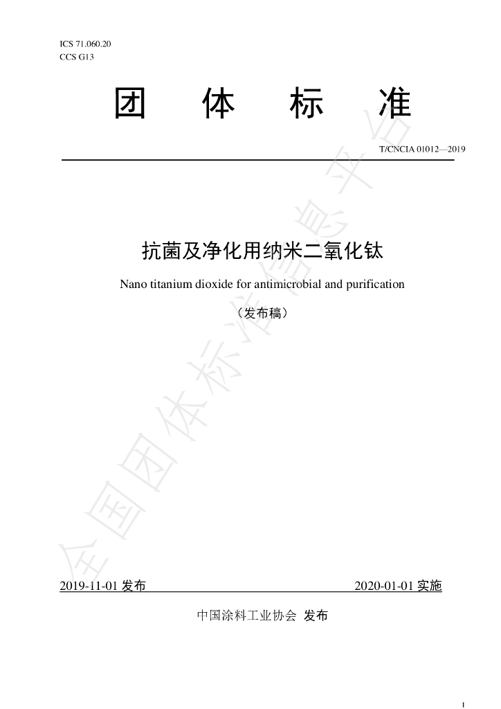 T/CNCIA 01012-2019 标准预览