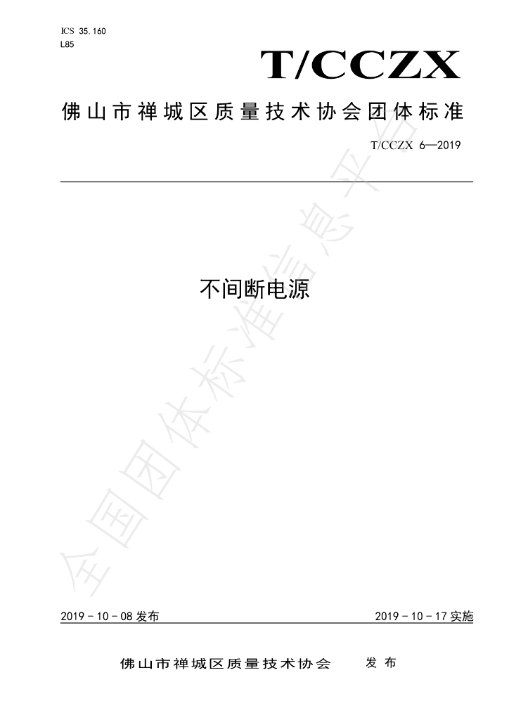 T/CCZX 6-2019 标准预览