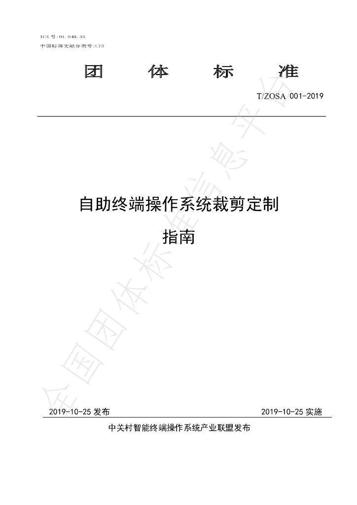 T/ZOSA 001-2019 标准预览