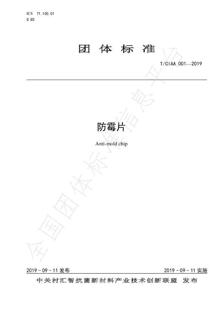 T/CIAA 001-2019 标准预览