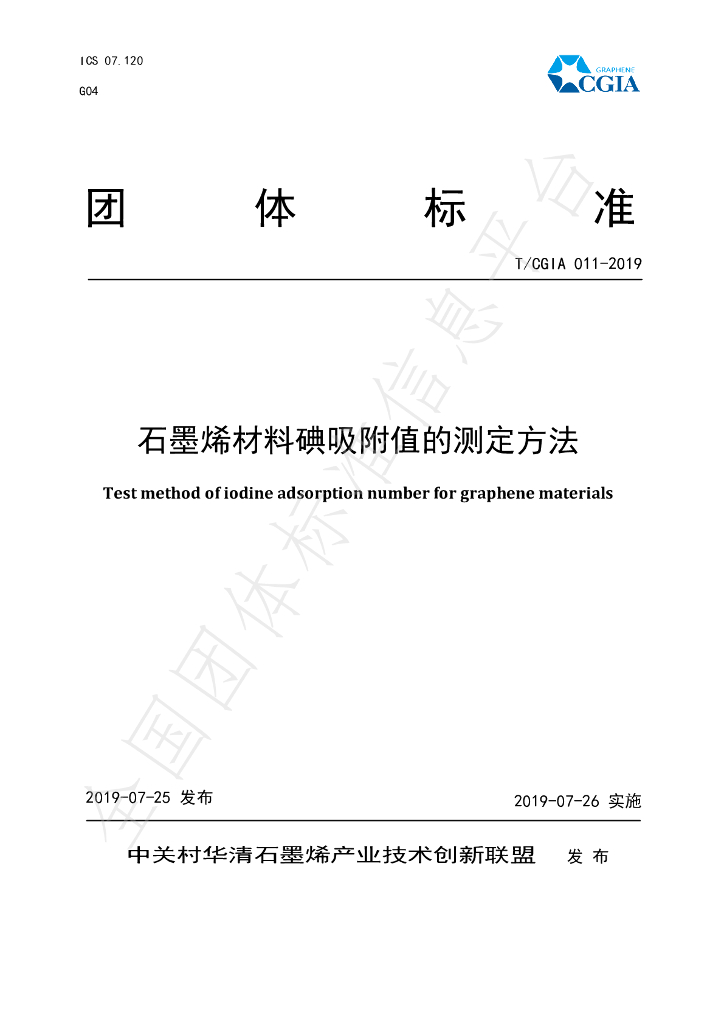 T/CGIA 011-2019 标准预览