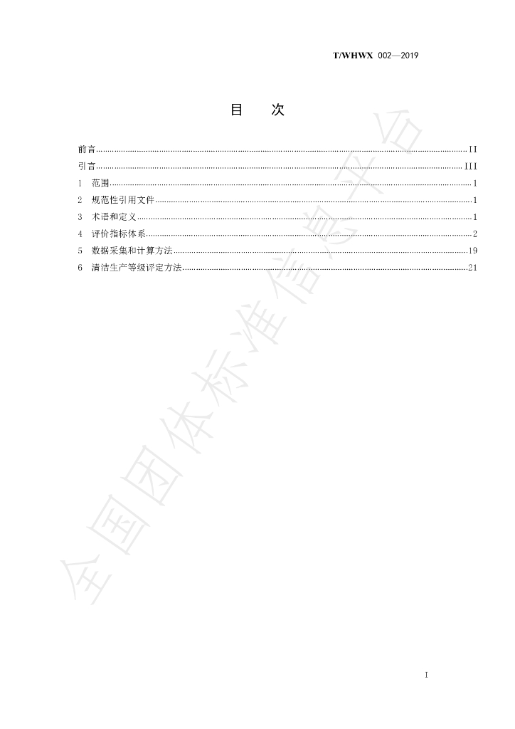 T/WHWX 002-2019 标准预览