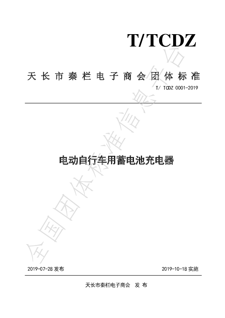 T/TCDZ 0001-2019 标准预览