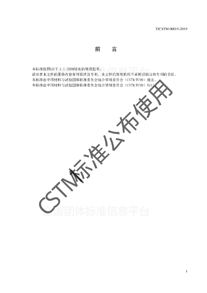 T/CSTM 00015-2019 标准预览