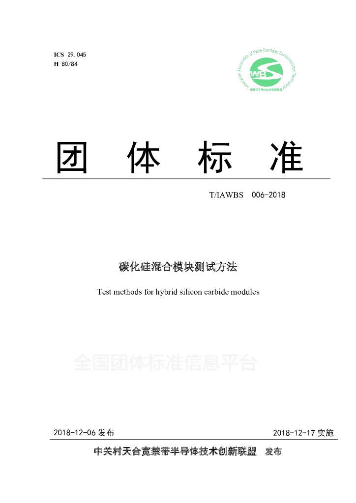 T/IAWBS 006-2018 标准预览