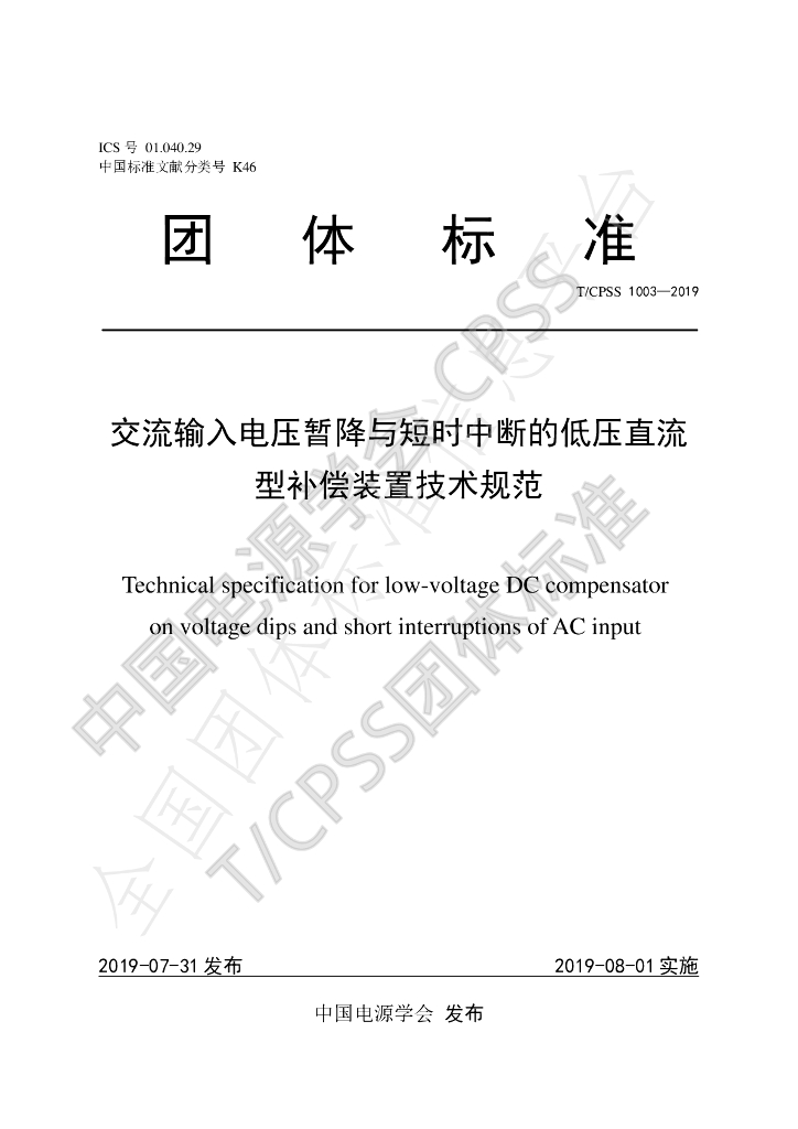 T/CPSS 1003-2019 标准预览